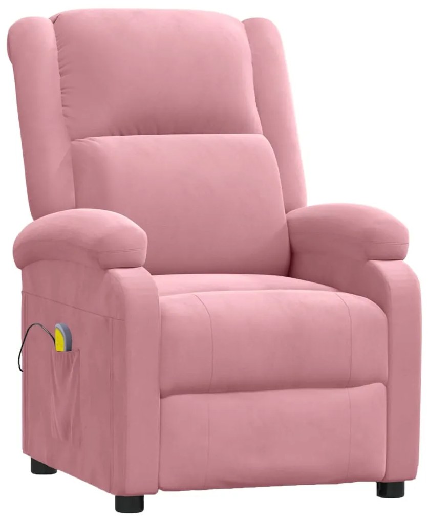 342414 vidaXL Масажен стол, розов, кадифе