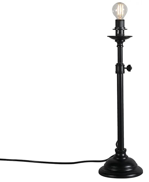 Класическа настолна лампа черна регулируема без абажур - Accia