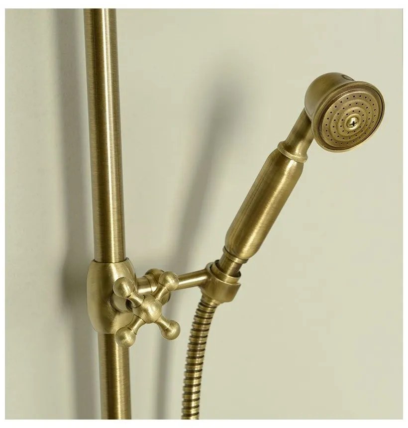 Месингов душ комплект в бронзов цвят с душ глава и ръчен душ 142 cm Antea – Sapho