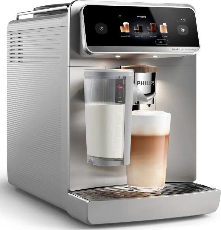 Кафеавтомат Philips Café Aromis 8000 EP8757/20, 1500W, 15 bar, 1.5 л, 54 напитки, LatteGo Pro, SilentBrew, BrewExtract, Quiet Mark, Тъчскрийн, HomeID, Сив