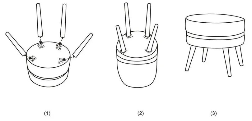 Табуретка от кремаво кадифе Paris - Mauro Ferretti