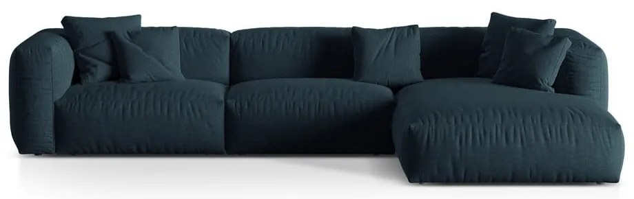 Тъмносин модулен ъглов диван (десен ъгъл) Martina – Micadoni Home
