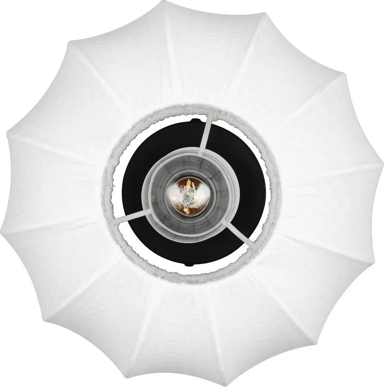 Бяло метално осветително тяло за таван с текстилен абажур ø 25 cm Madleine – Reality