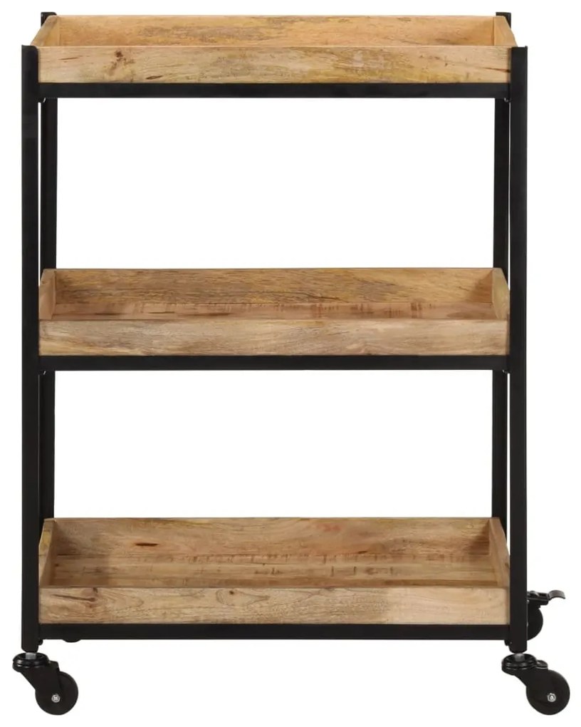 374063 vidaXL Кухненска количка 60x40x80 см масивно грубо мангово дърво