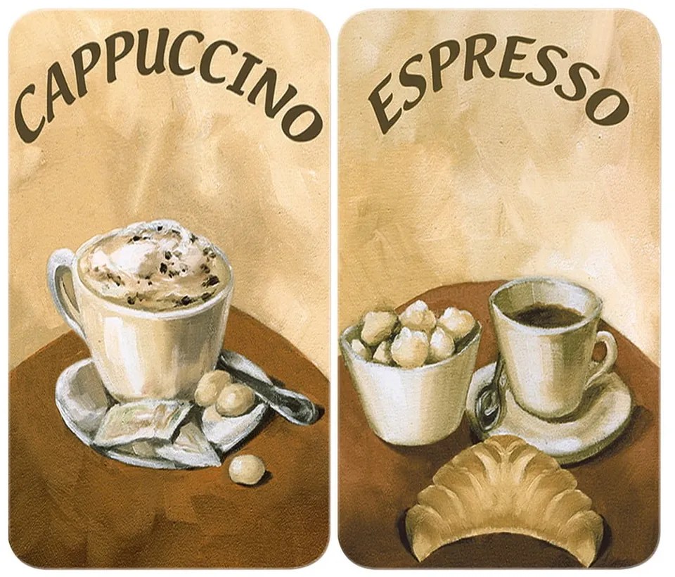 Комплект от 2 стъклени капака за готварска печка Coffee - Wenko