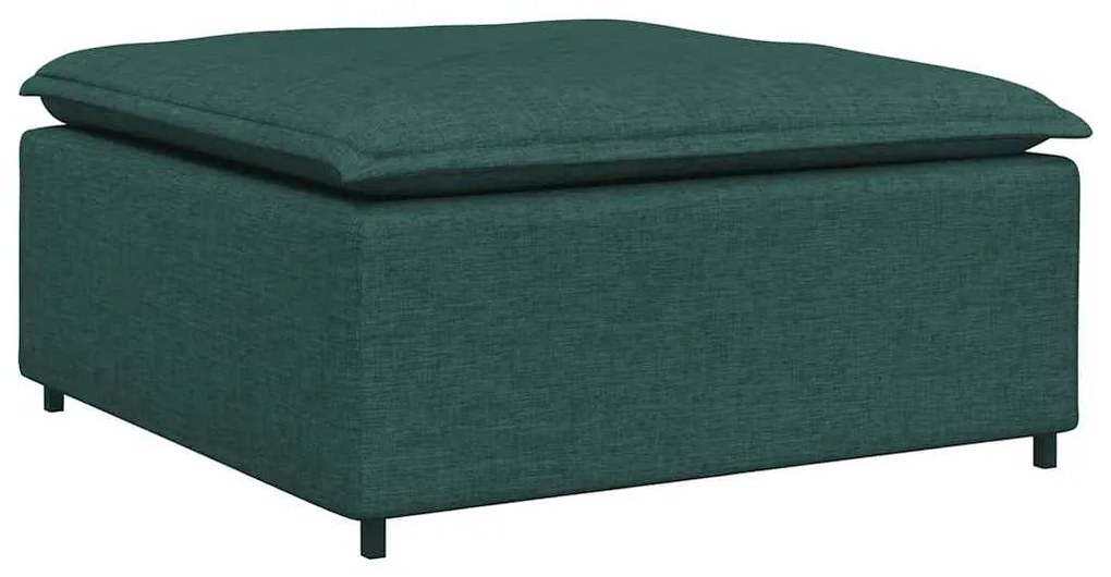 4104481 vidaXL Модулен диван с табуретка, тъмнозелен, 100x100x48 см