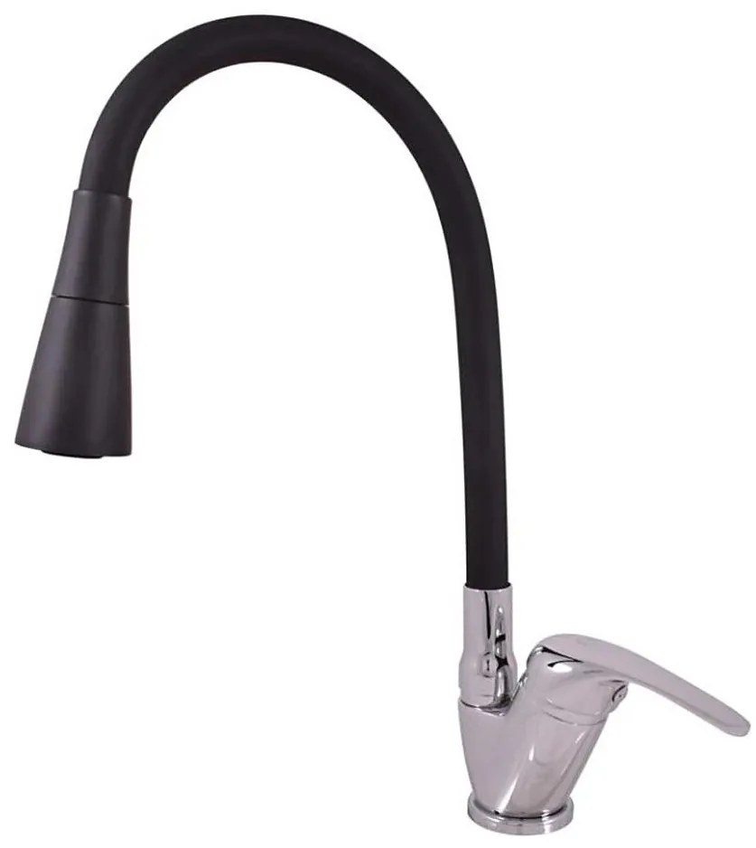 RAV Slezák SA006.0/13 - Кухненски смесител SAZAVA 35,6 см черен/лъскав хром