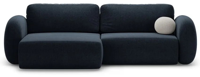 Тъмносин шенилов сгъваем/с място за съхранение ъглов диван Tonale – Cosmopolitan Design