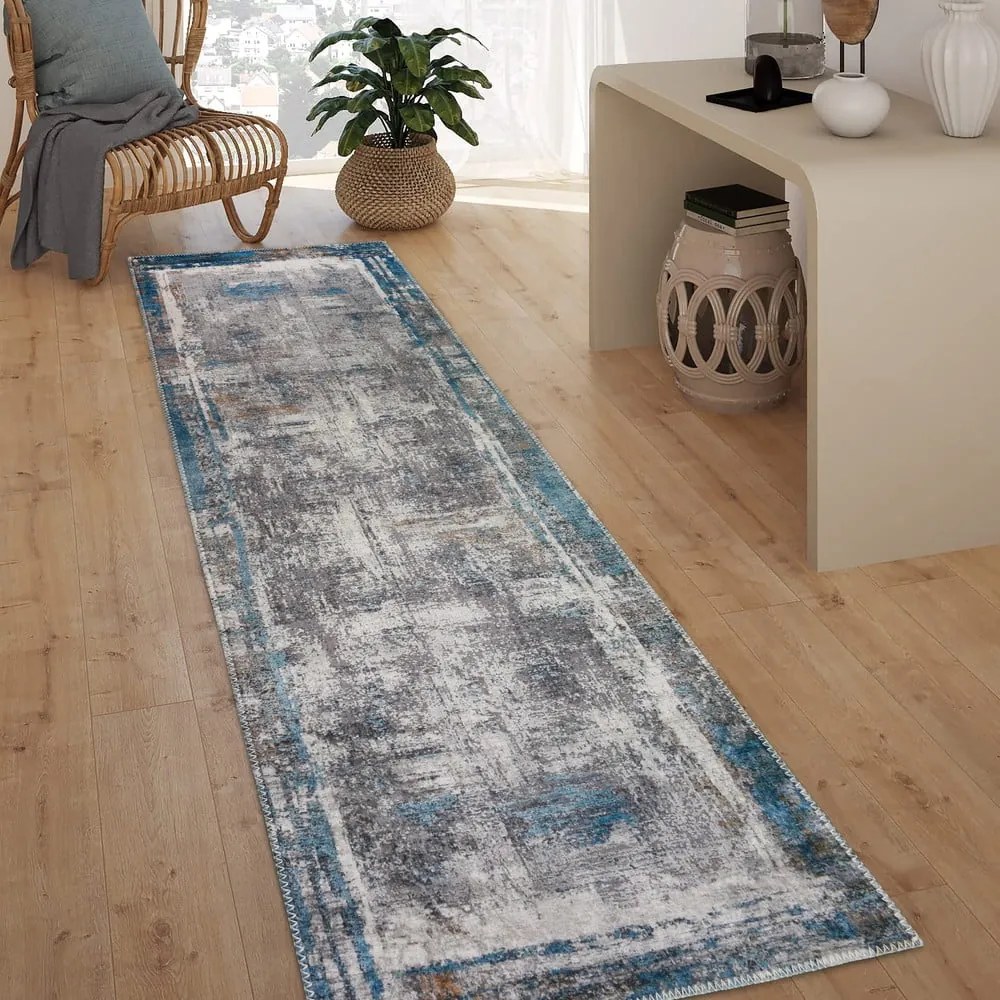 Синя пътека подходяща за пране 60x230 cm Abstract Colors Blue – Vitaus