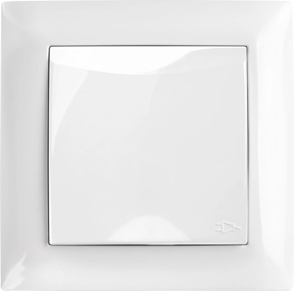 Единичен контакт със заземяване и капаче с рамка OSTE JNH005-G White
