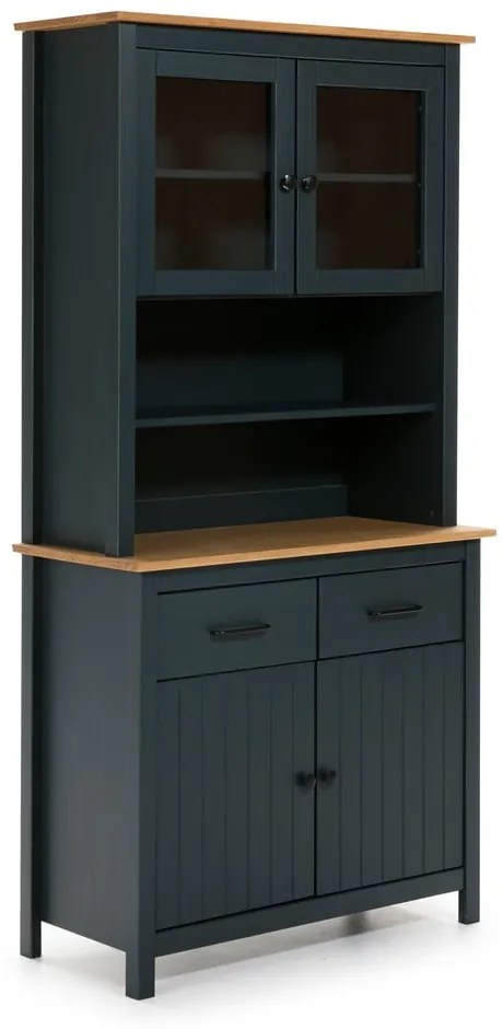 Тъмносиня витрина от масивен бор 90x180 cm Miranda – Marckeric