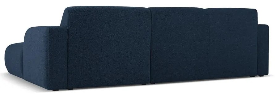 Тъмносин ъглов диван от плат букле (десен ъгъл) Molino - Micadoni Home