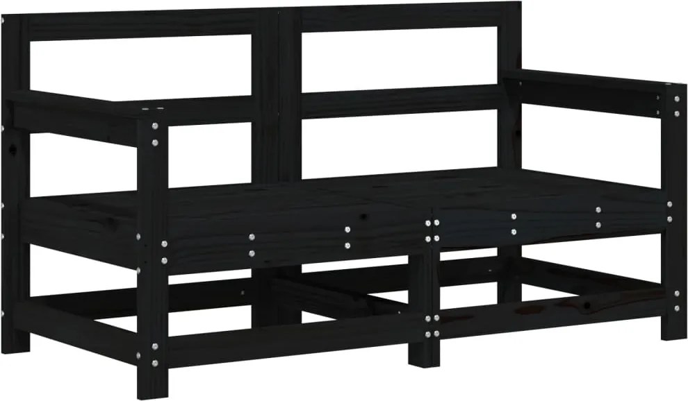 825510 vidaXL Градински ъглови дивани, 2 бр, черни, бор масив