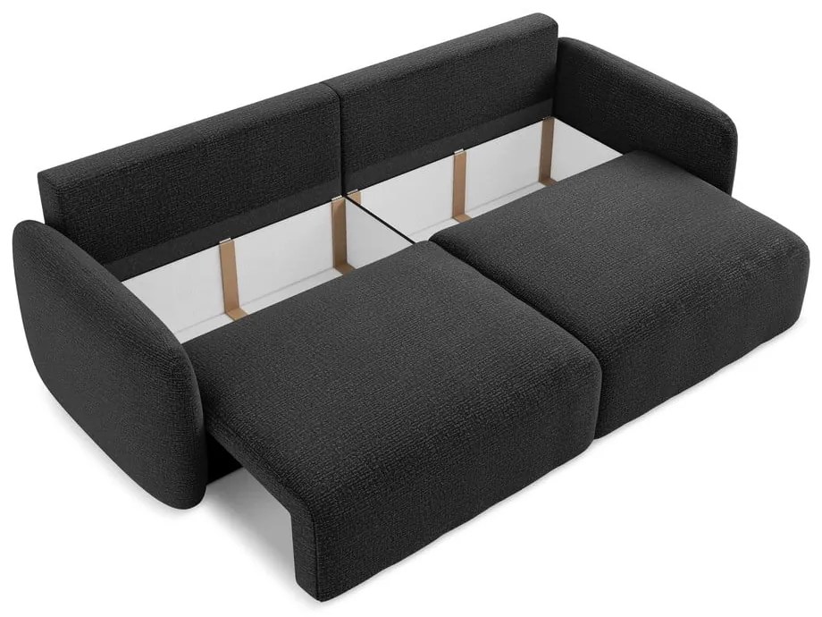 Черен разтегателен диван с място за съхранение 238 cm Kalena – Makamii