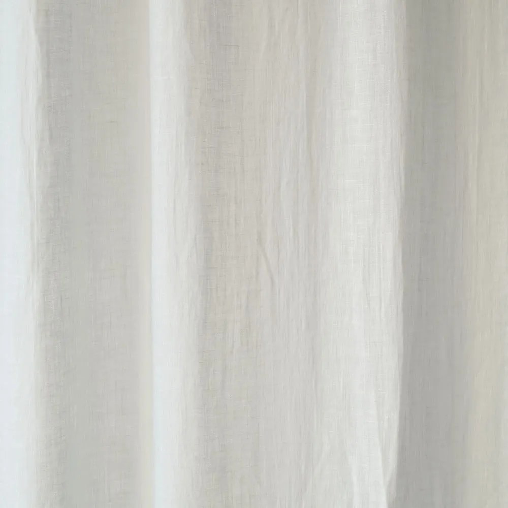 Бяла ленена олекотена завеса с тунел Daytime, 250 x 130 cm - Linen Tales