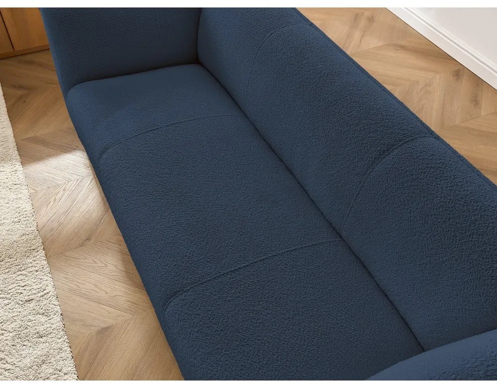 Тъмносин диван от прежда с примки от букле 242 cm Giorgia – Bobochic Paris