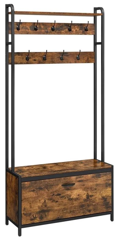 Стойка за дрехи NAVOR кафява/черна