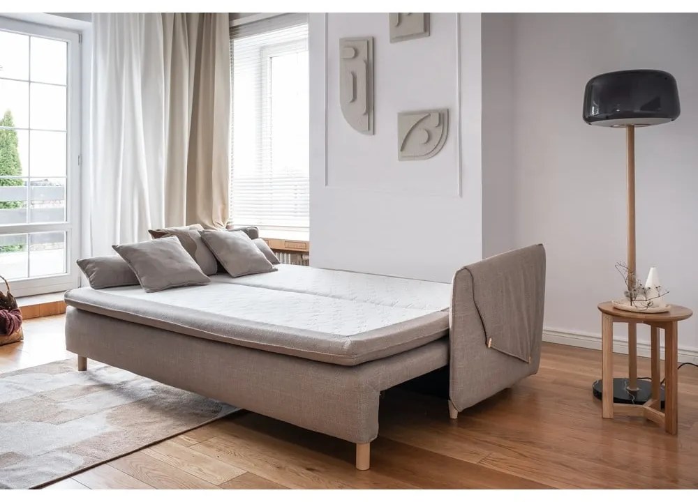 Светлокафяв разтегателен диван 207 cm Simon – Miuform