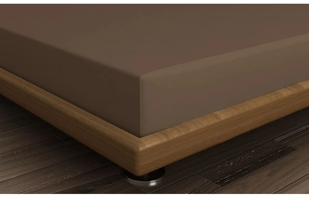 Кафяв еластичен памучен чаршаф 140x200 cm – Mijolnir