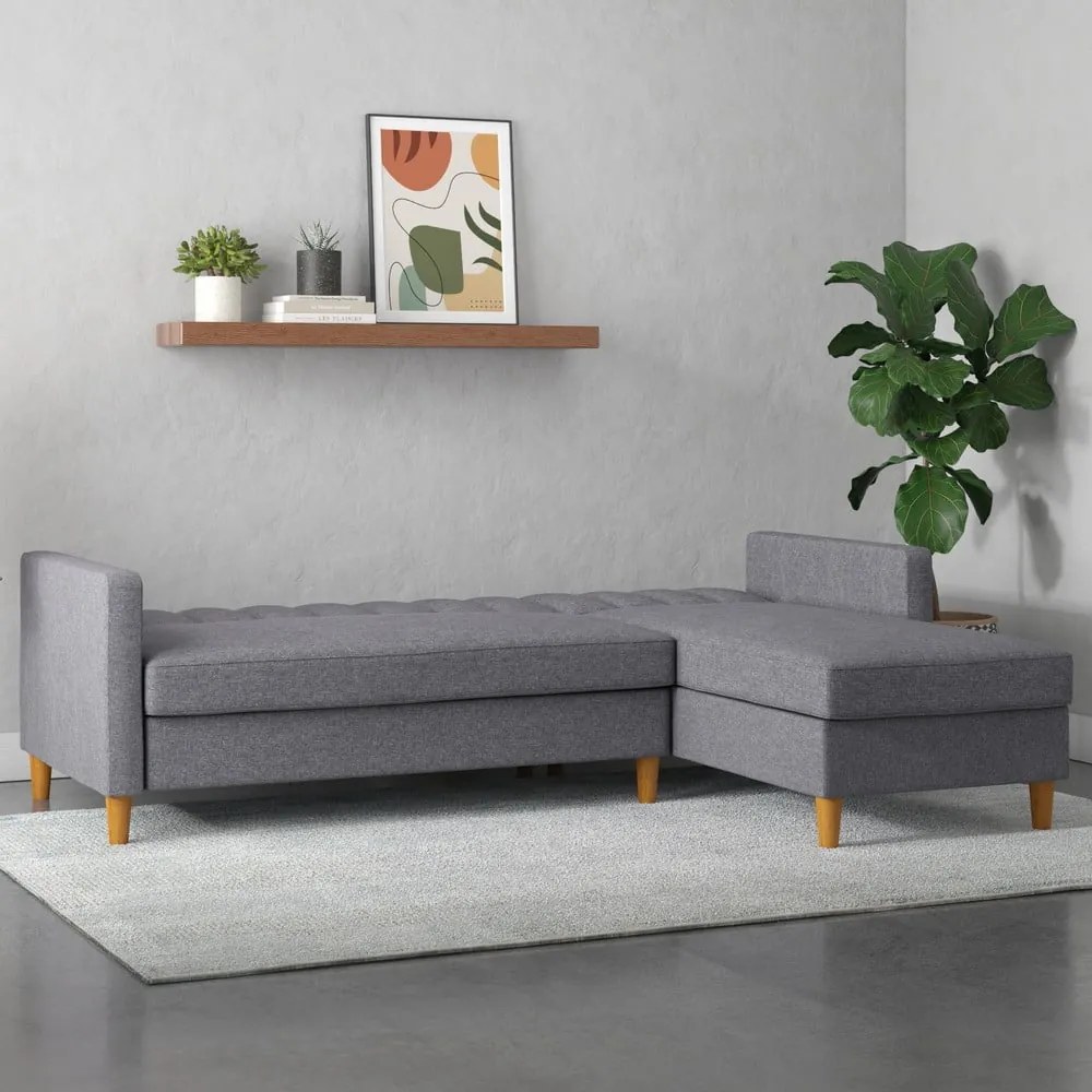 Сив сгъваем ъглов диван Celine – Støraa