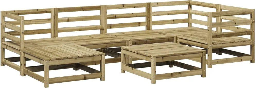 3299533 vidaXL Градински комплект диван от 7 части, импрегниран бор