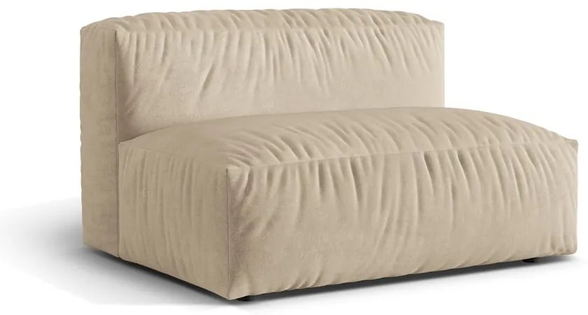 Бежов кадифен модул за диван (среден модул) Martina – Micadoni