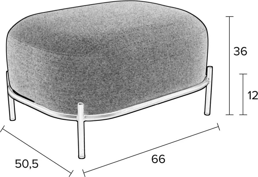 Кремава табуретка Hocker Polly – White Label