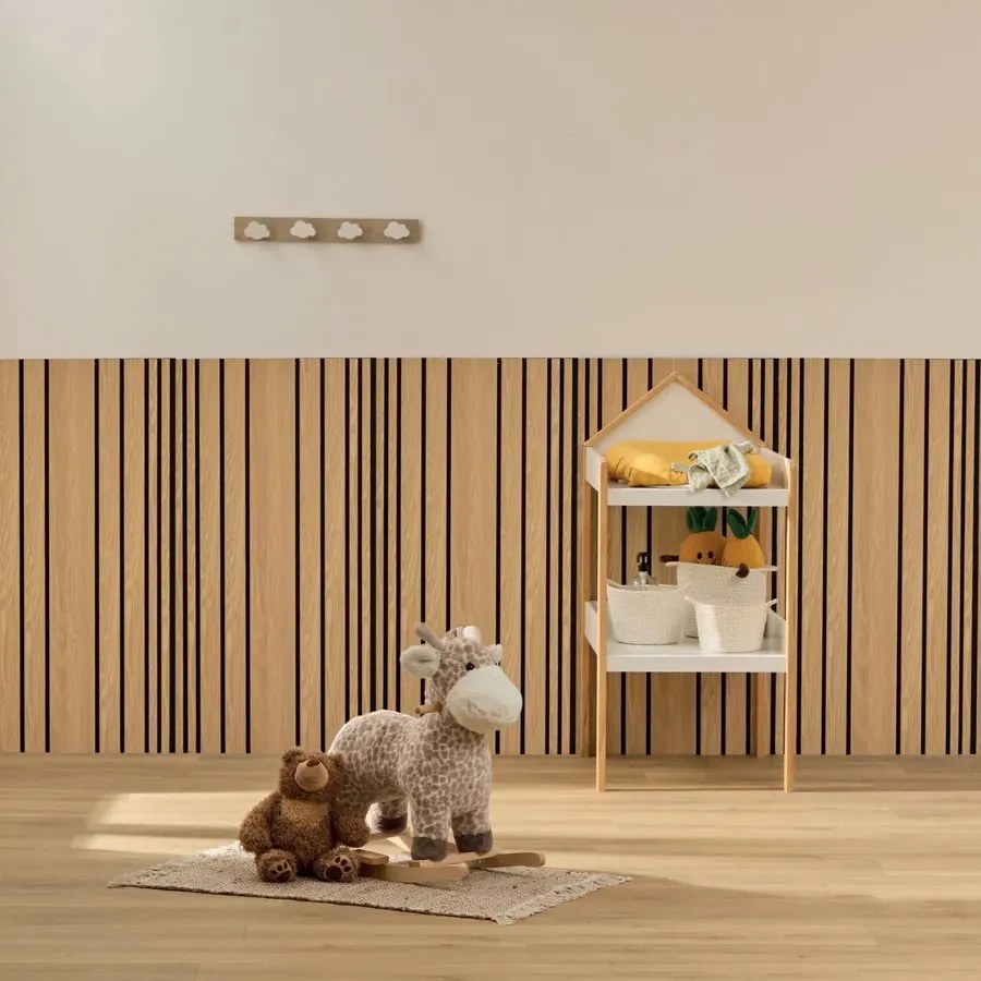 Акустичен декоративен стенен панел atmosphera Colva, MDF, 120x60 cm, Светло дърво