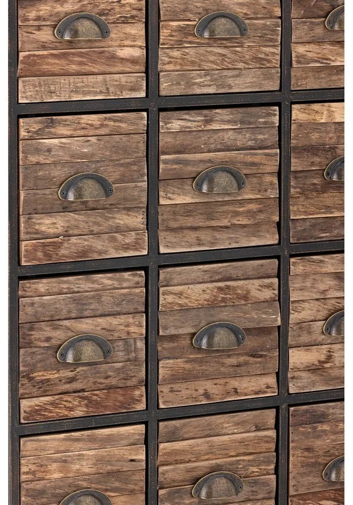 Метален скрин в черен и кафяв цвят 60,5x92x33,5 cm Matteo – Bloomingville