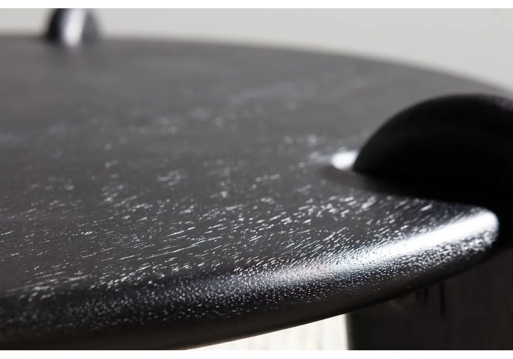 Черна кръгла масичка за кафе от масивно манго ø 80 cm Tamira – MOME