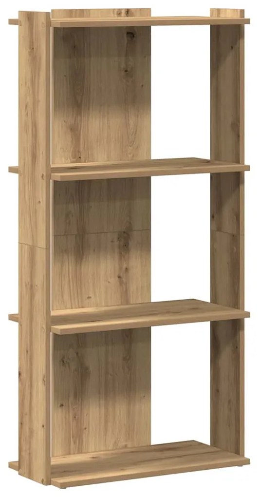 860273 vidaXL Библиотека 3 рафта дъб артизан 60x30x120 см инженерно дърво