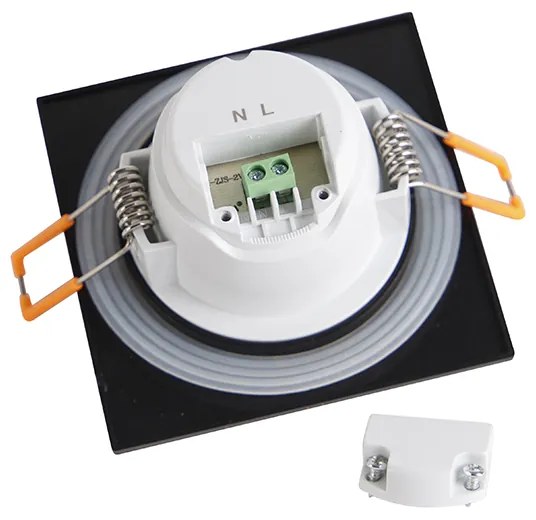 Комплект от 6 вградени прожектора черни с LED 3-степенна димираща IP65 - Simply