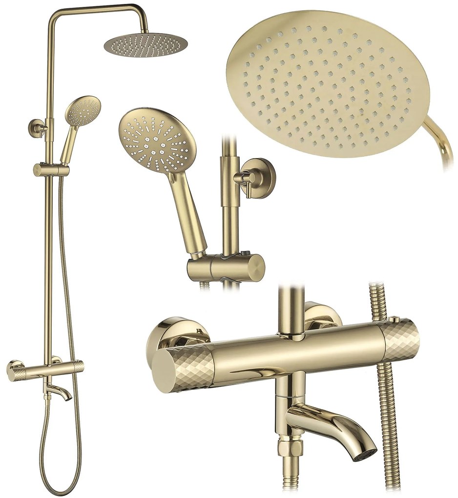 Душ система с Термостат Rea Lungo Diamond Gold