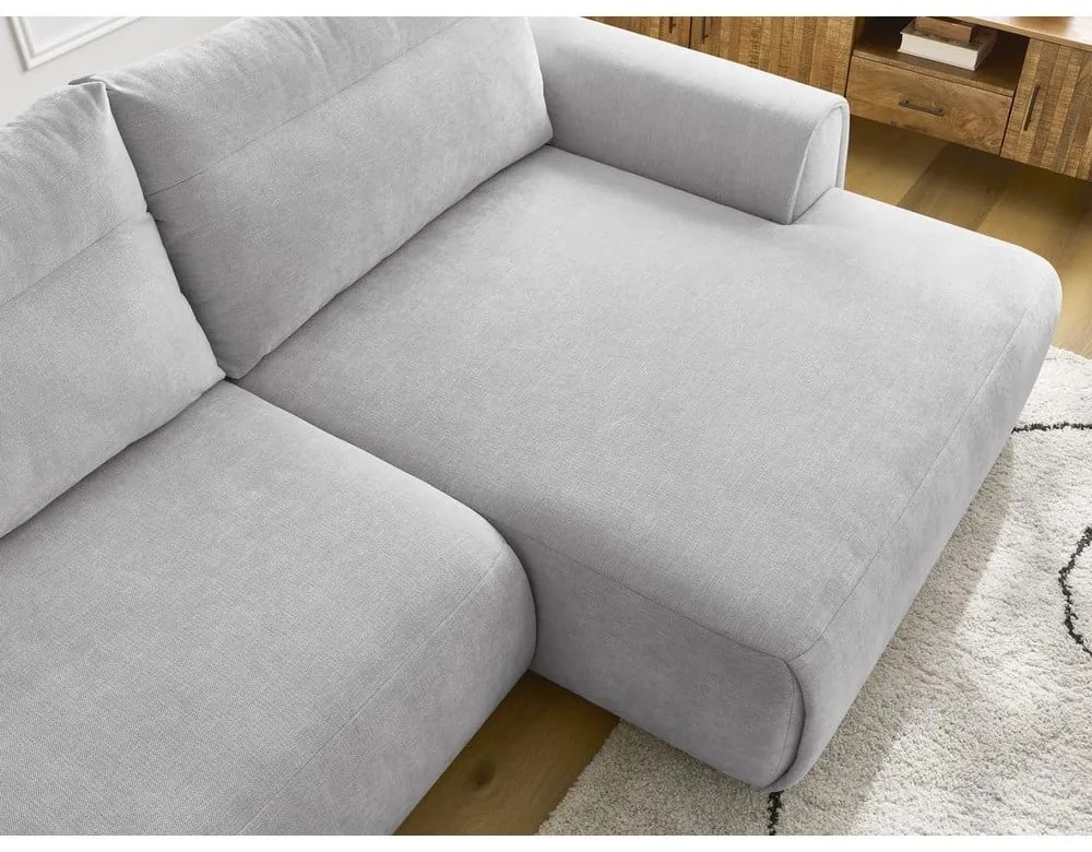 Светлосив ъглов диван Aden – Bobochic Paris