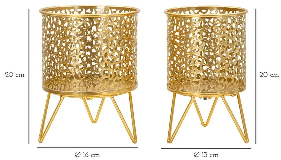 Метални стойки за цветя 2 бр. ø 16 cm (височина 20 cm) Piny – Mauro Ferretti