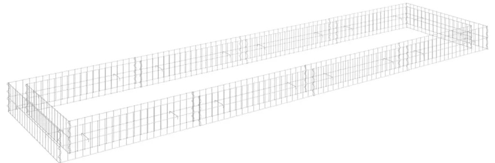 151314 vidaXL Габион повдигната леха, поцинкована стомана, 400x100x20 cм
