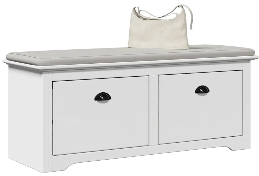 4016869 vidaXL L Пейка за антре "BODO" Бяла 114x40x45 cm
