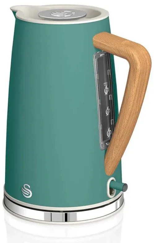 Електрическа кана Swan SK14610GREN, 3000W, 1.7L, Неръждаема стомана, Миещ се филтър, Зелен