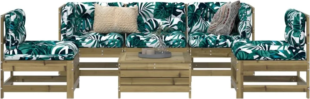 3250715 vidaXL Градински комплект 6 части импрегнирано борово дърво