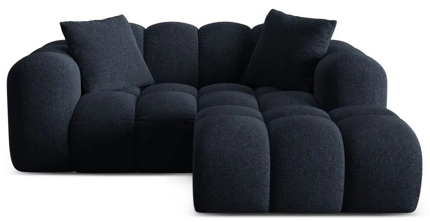 Тъмносин шенилов ъглов диван (десен ъгъл) Treno – Cosmopolitan Design