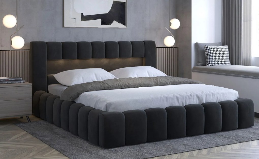 Тапицирано легло Mercy-Black-180 x 200