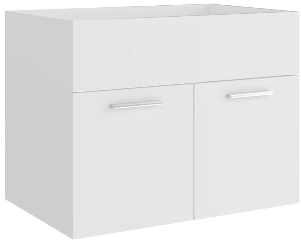 804647 vidaXL Долен шкаф за мивка, бял, 60x38,5x46 см, инженерно дърво