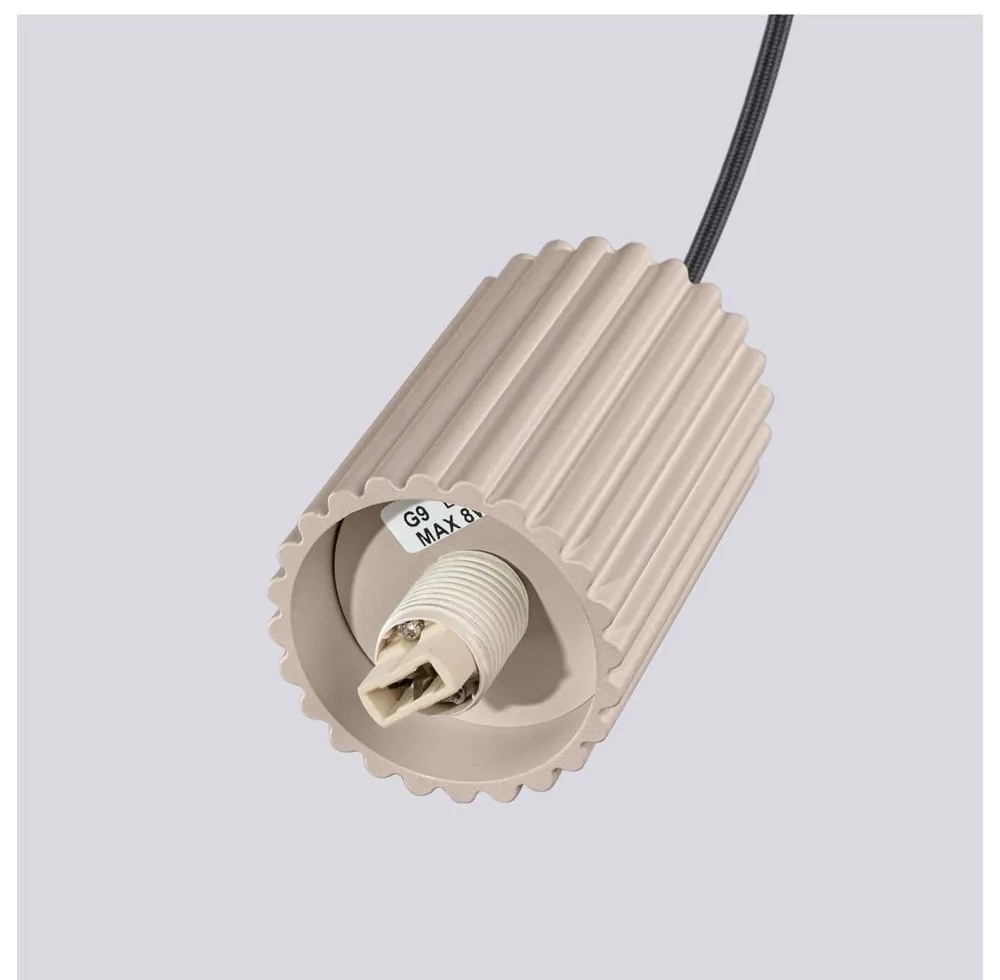 Кафяво-сиво висящо осветително тяло със стъклен абажур ø 12 cm Orbital – Sollux