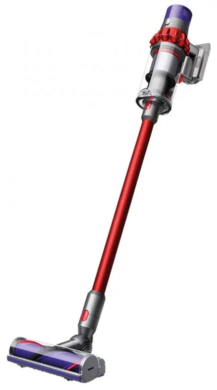 Вертикална прахосмукачка Dyson V10 Origin 394464-01, 525W, 151AW, 0.76l, 125000 об/мин, 60 мин, 3 режима, Motorbar четка, Никел/червен