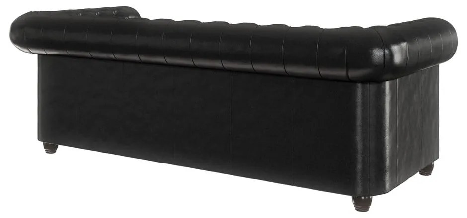 Черен разтегателен диван от изкуствена кожа 203 cm York - Ropez