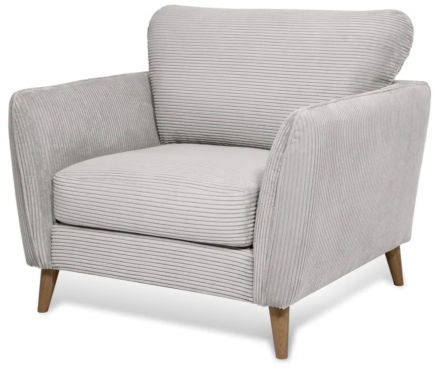 Светлосиво кресло от рипсено кадифе Paris – Scandic