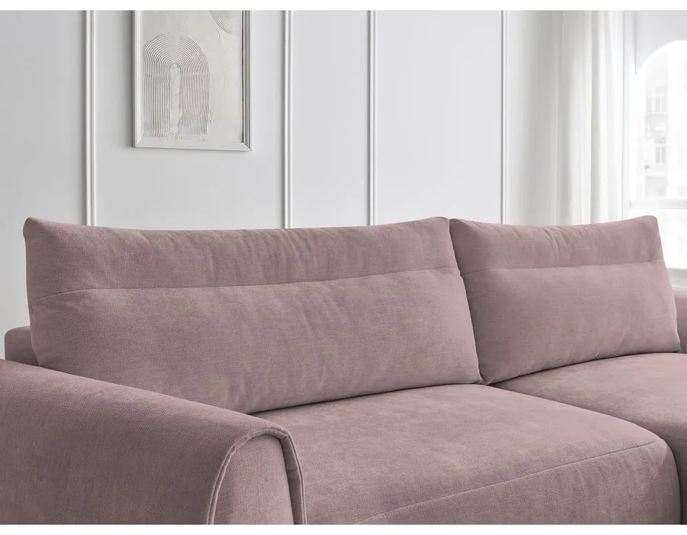 Светлорозов ъглов диван Aden – Bobochic Paris