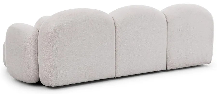 Кремав ъглов диван от прежда с примки от букле (десен ъгъл) Orbit – Ropez