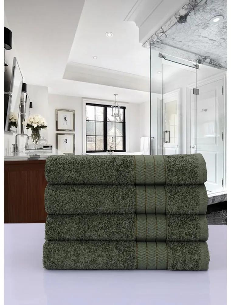 Тъмнозелени памучни кърпи в комплект от 4 броя 50x100 cm - Good Morning