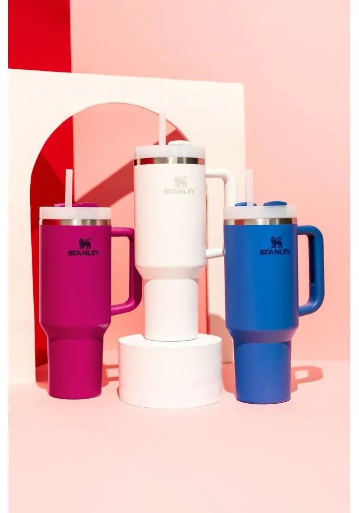 Бял термос със сламка от неръждаема стомана 1,18 l Quencher H2.0 FlowState Tumbler Frost – Stanley